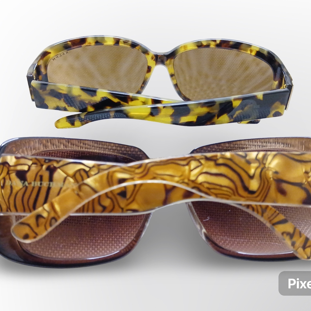 Two Pair, Ralph Lauren Oval Brown Tortoise And Dana Buchman Tortoise Sunglasses